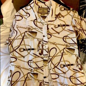 Bit & Bridle button up blouse. Perfect for all you horse lovers.